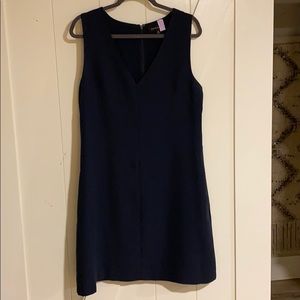 Navy blue, a line dress